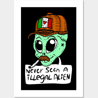 a illegal alien in perfect disguise. democratic cartoon. Posters and Art